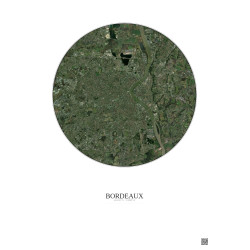 Affiche Bordeaux – Poster vue satellite 10km Couleur | Gravura – Fond clair