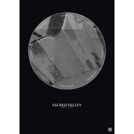 Sacred Valley Satellite View Poster 0.1km B&W | Gravura – Dark b