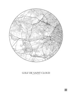Golf De Saint Cloud City Map Poster 10km | Gravura – Light background