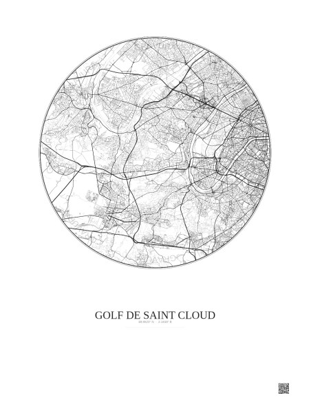 Golf De Saint Cloud City Map Poster 10km | Gravura – Light background