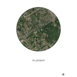 Affiche Islamabad – Poster vue satellite 2.5km Couleur | Gravura