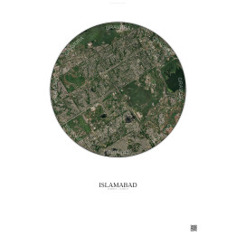 Affiche Islamabad – Poster vue satellite 6km Couleur | Gravura –