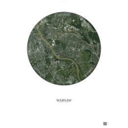 Affiche Warsaw – Poster vue satellite 6km Couleur | Gravura – Fo