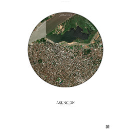 Affiche Asuncion – Poster vue satellite 2.5km Couleur | Gravura 