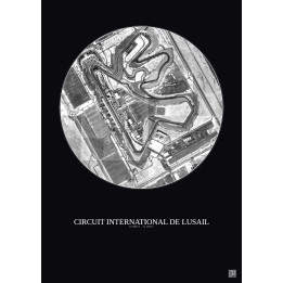Circuit International De Lusail Satellite View Poster 1km B&W | 