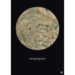 Affiche Riyadh Region – Poster vue satellite 10km Couleur | Grav