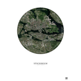 Affiche Stockholm – Poster vue satellite 6km Couleur | Gravura –