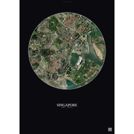 Affiche Singapore – Poster vue satellite 2.5km Couleur | Gravura