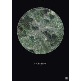 Affiche Ljubljana – Poster vue satellite 10km Couleur | Gravura 