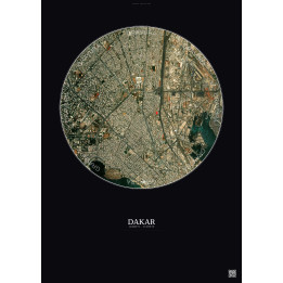 Affiche Dakar – Poster vue satellite 2.5km Couleur | Gravura – F