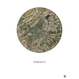 Damascus Satellite View Poster 10km Color | Gravura – Light back