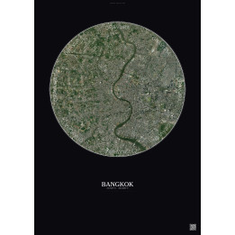 Affiche Bangkok – Poster vue satellite 10km Couleur | Gravura – 