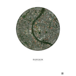 Affiche Bangkok – Poster vue satellite 2.5km Couleur | Gravura –