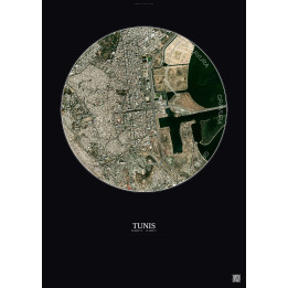 Affiche Tunis – Poster vue satellite 2.5km Couleur | Gravura – F