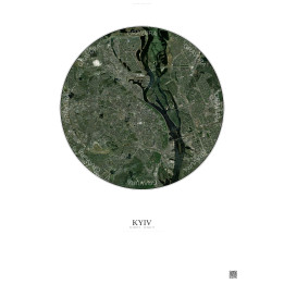 Affiche Kyiv – Poster vue satellite 10km Couleur | Gravura – Fon