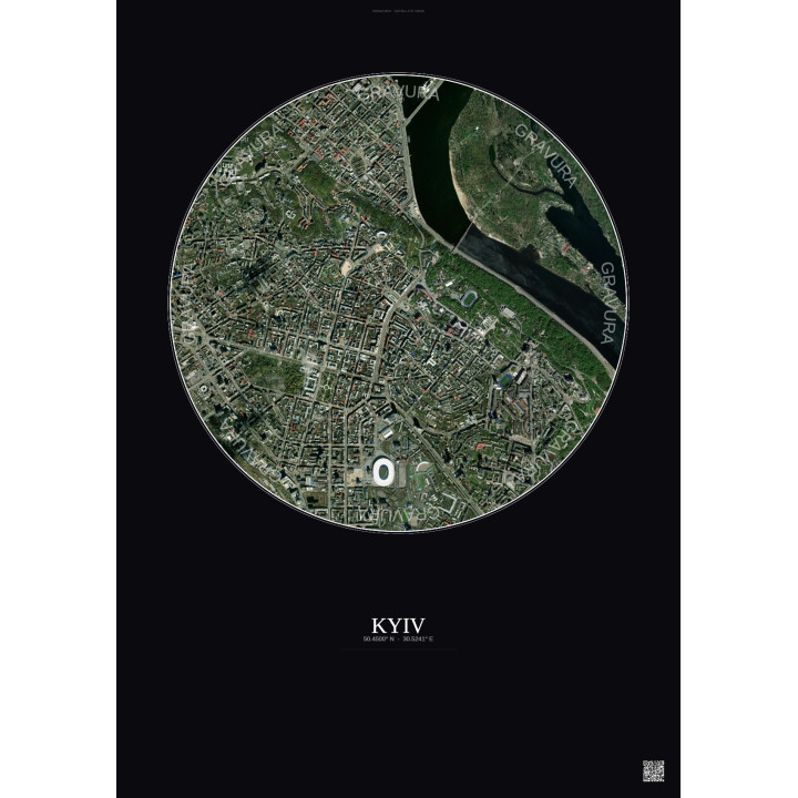 Affiche Kyiv – Poster vue satellite 2.5km Couleur | Gravura – Fo