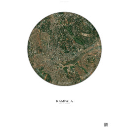 Affiche Kampala – Poster vue satellite 2.5km Couleur | Gravura –
