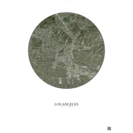 Affiche Los Angeles – Poster vue satellite 10km Couleur | Gravur