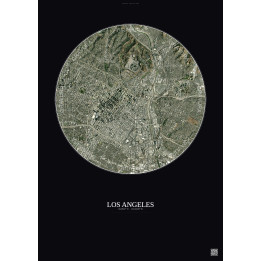 Affiche Los Angeles – Poster vue satellite 5km Couleur | Gravura