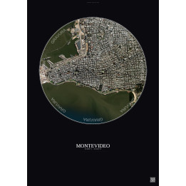 Affiche Montevideo – Poster vue satellite 2.5km Couleur | Gravur
