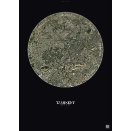Affiche Tashkent – Poster vue satellite 10km Couleur | Gravura –