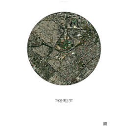 Affiche Tashkent – Poster vue satellite 2.5km Couleur | Gravura 