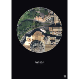 Vatican Satellite View Poster 0.1km Color | Gravura – Dark backg