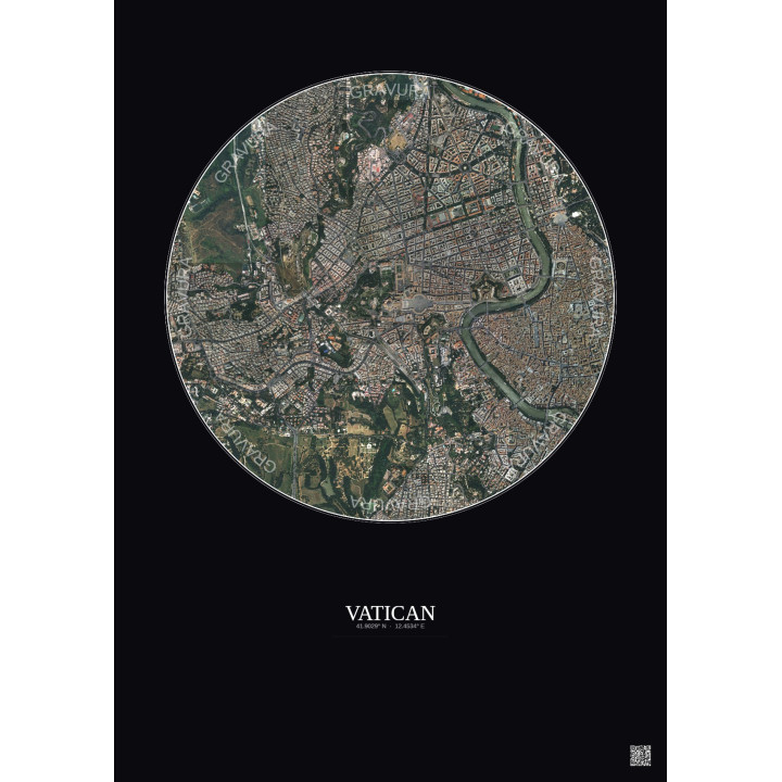 Affiche Vatican – Poster vue satellite 2.5km Couleur | Gravura –
