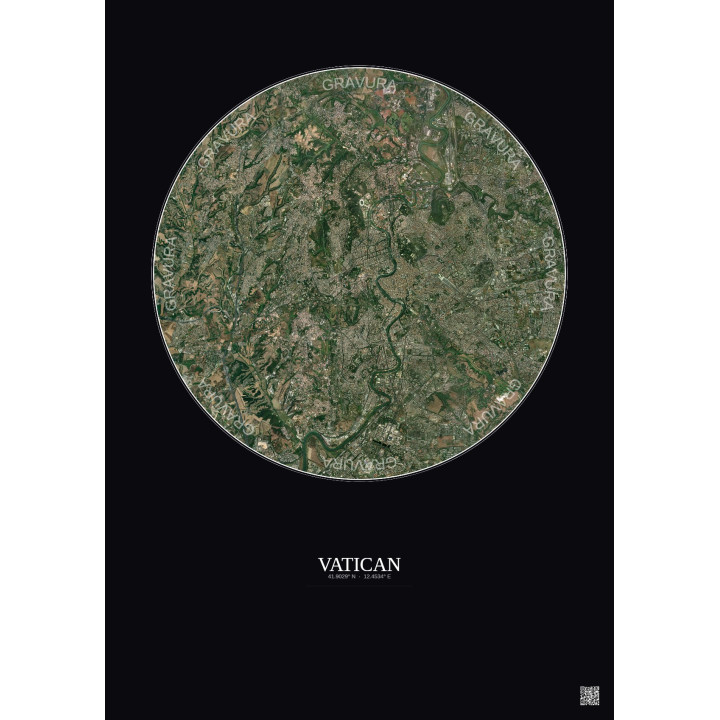 Affiche Vatican – Poster vue satellite 10km Couleur | Gravura – 
