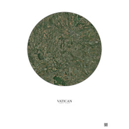 Affiche Vatican – Poster vue satellite 20km Couleur | Gravura – 