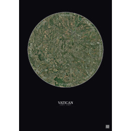 Vatican Satellite View Poster 20km Color | Gravura – Dark backgr