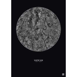 Affiche Vatican – Poster vue satellite 5km N&B | Gravura – Fond 