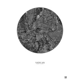 Affiche Vatican – Poster vue satellite 2.5km N&B | Gravura – Fon