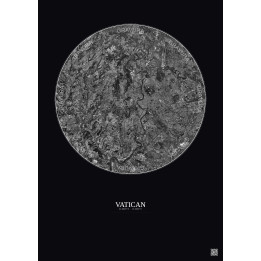 Affiche Vatican – Poster vue satellite 10km N&B | Gravura – Fond