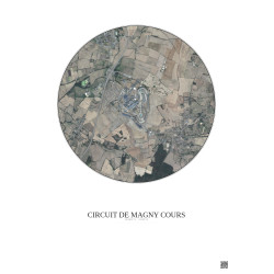 Affiche Circuit De Magny Cours – Poster vue satellite 2.5km Couleur | Gravura – Fond clair