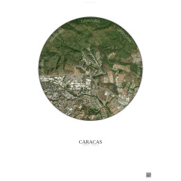Affiche Caracas – Poster vue satellite 2.5km Couleur | Gravura –
