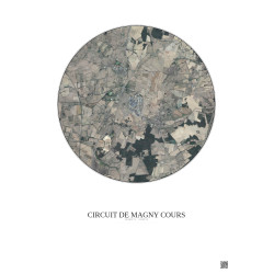 Affiche Circuit De Magny Cours – Poster vue satellite 5km Couleur | Gravura – Fond clair