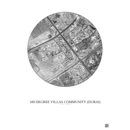 Affiche 180 Degree Villas Community – Poster vue satellite 2.5km