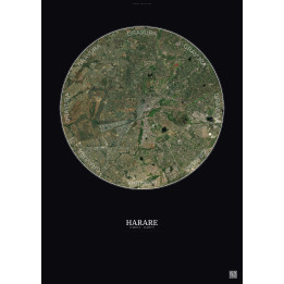 Affiche Harare – Poster vue satellite 10km Couleur | Gravura – F