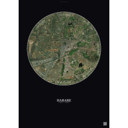 Affiche Harare – Poster vue satellite 6km Couleur | Gravura – Fo