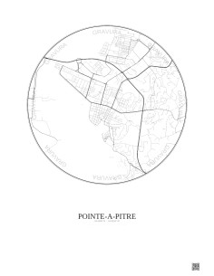 Affiche Pointe A Pitre – Poster carte de ville 2.5km | Gravura – Fond clair