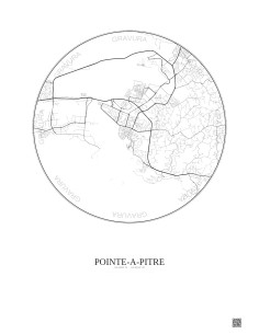 Affiche Pointe A Pitre – Poster carte de ville 5km | Gravura – Fond clair