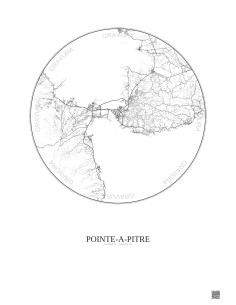 Affiche Pointe A Pitre – Poster carte de ville 20km | Gravura – Fond clair