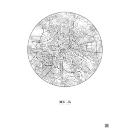 Affiche Berlin – Poster carte de ville 10km | Gravura – Fond clair