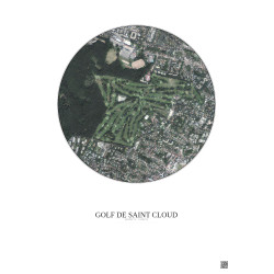 Affiche Golf De Saint Cloud – Poster vue satellite 1km Couleur | Gravura – Fond clair