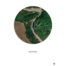 Affiche Meteora – Poster vue satellite 0.1km Couleur | Gravura – Fond clair