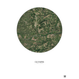 Olympie Satellite View Poster 2.5km Color | Gravura – Light background