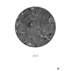 Affiche Lille – Poster vue satellite 5km Couleur | Gravura – Fond clair