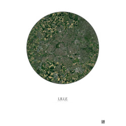 Affiche Lille – Poster vue satellite 10km Couleur | Gravura – Fond clair
