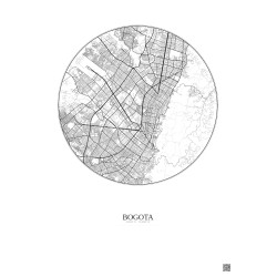 Affiche Bogota – Poster carte de ville 10km | Gravura – Fond clair